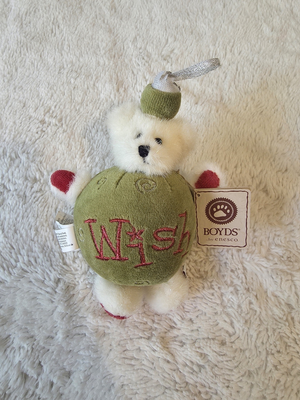 Rare Boyds Bear Plush Plump N Waddle #4014698 Wish Bear Christmas Ornament 2009